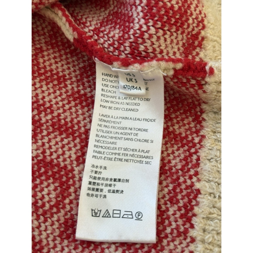 URBAN OUTFITTERS BDG Jordie HELLO Jacquard Sweater Vest Red Multi Small Festive - Picture 6 of 7